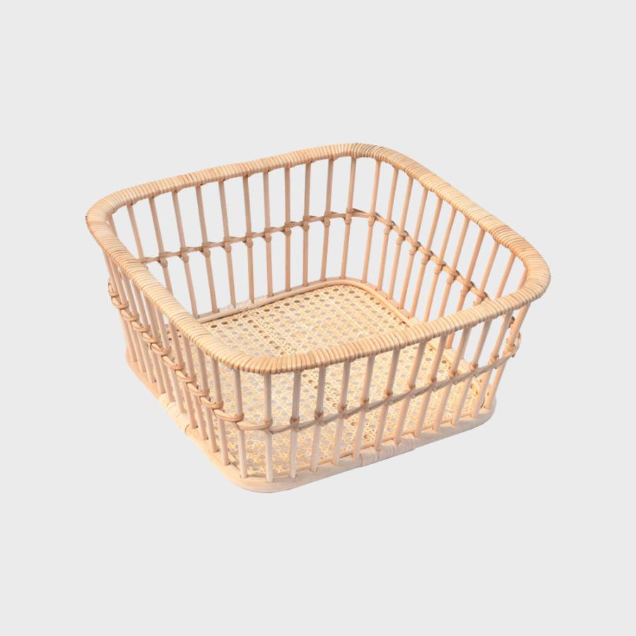マニー ローズ ふた付きパニエ バスケット ピクニック 小物入れ 収納
