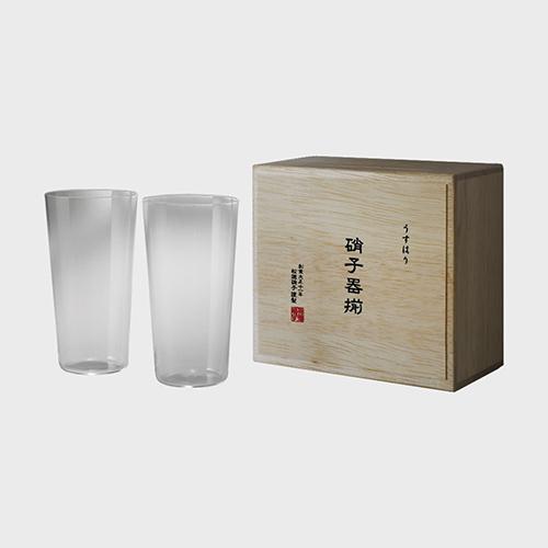 松徳硝子 うすはり ガラス グラス タンブラー ペア セット L 375ml 2個
