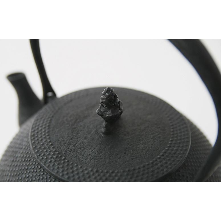 鉄瓶 南部鉄器 やかん 釜定 平丸 あられ 1.7L 白湯 直火 IH対応 ケトル