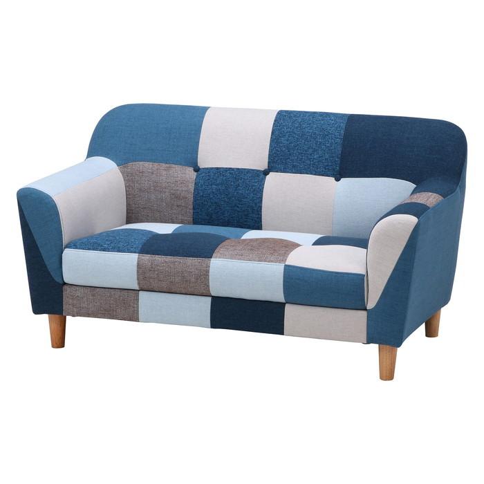 Rakuten ソファ2p シーザー パッチワーク Bl パッチワークブルー 1250 710 690 Fj 474 保障できる City Com Fr