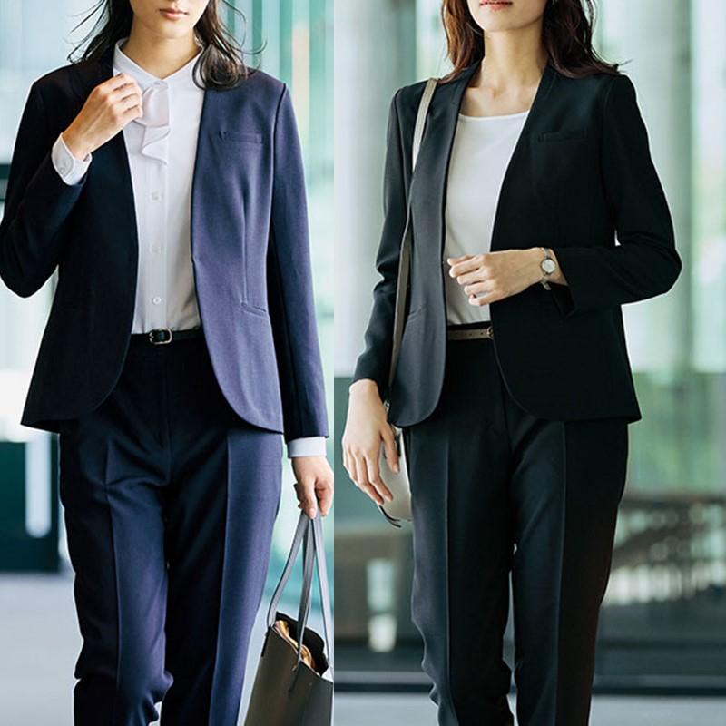 アイトス 事務服 オフィスウェア 女子服 ピエ ノーカラージャケット