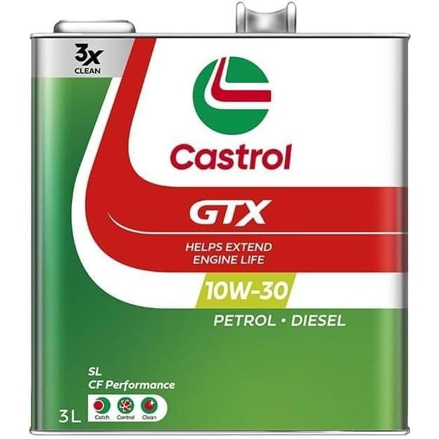 【3個セット】カストロールGTX 10W-30 SM/CF 4リットル3缶 Castrol（カストロール） エンジンオイル GTX 10W-30 SL/CF 3L缶