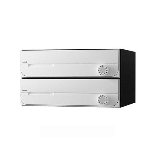 NASTA ナスタ ポスト D-ALL 2戸 静音大型ダイヤル錠 ホワイト KS