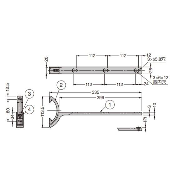 SUGATSUNE スガツネ工業 角度調整機能付 棚受 22-02型 120-042-050 22-02-800-0 | 本体 台座 六角穴付ボタンボルトM6×8 平座金呼び6 SUS304 サテンの画像