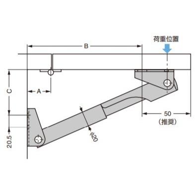 SUGATSUNE スガツネ工業 伸縮 棚受 388型 120-105-063 38860-25 | アルミニウム合金 アルマイト処理_2