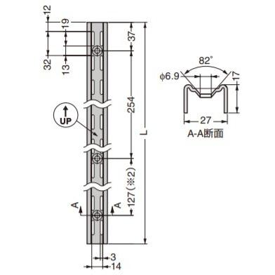 SUGATSUNE スガツネ工業 棚柱 82型 ウォールシステム 130-021-760 82WH-78WT | 鋼 ホワイト 焼付塗装の画像
