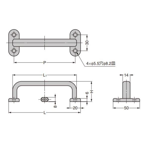 SUGATSUNE スガツネ工業 ステンレス鋼製 ハンドル EC-H型 100-010-056 EC-H-135 | 取手 ステンレス 鋼 SUS303 鏡面研磨｜desir-de-vivre｜02