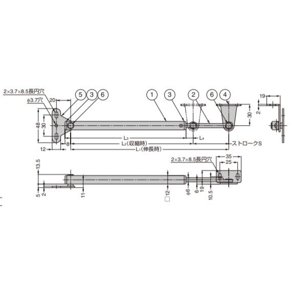 SUGATSUNE スガツネ工業 ステンレス鋼製スプリング式フラップステー LK-222 145g 180-100-045 LK-222 | 建築金物 家具金物 部品 金具 金物 取付金具 扉金物｜desir-de-vivre｜05