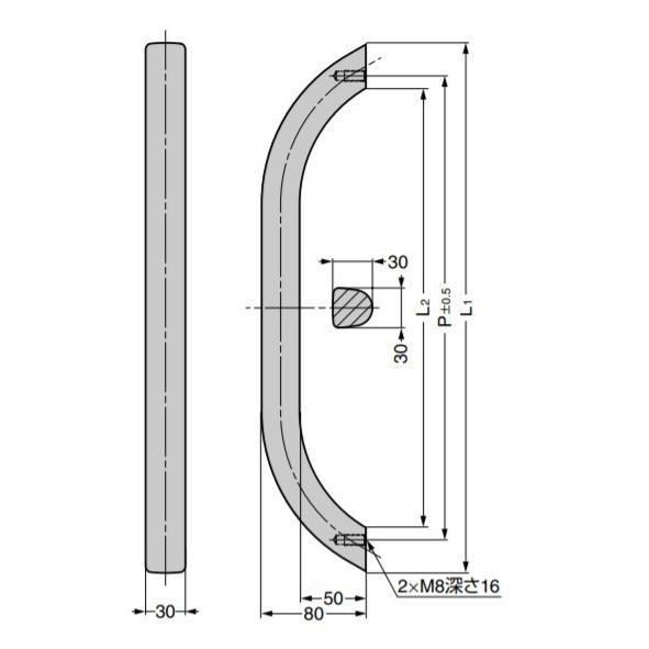 SUGATSUNE　スガツネ工業　マシナリーハンドル　MSH型　取手　PAT　マットブラック　100-036-943　ハンドル　MSH-350BL　アルミニウム合金　アルマイト処理