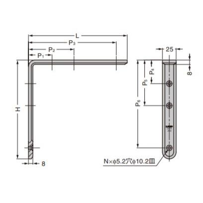 SUGATSUNE スガツネ工業 ステンレス鋼製 アングル XL-SA01型 120-030-305 XL-SA01-180S | ステンレス 鋼 SUS304 サテン 仕上_2