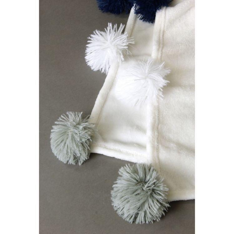 ポンポンブランケットB 約250×150cm 白 【公式通販】