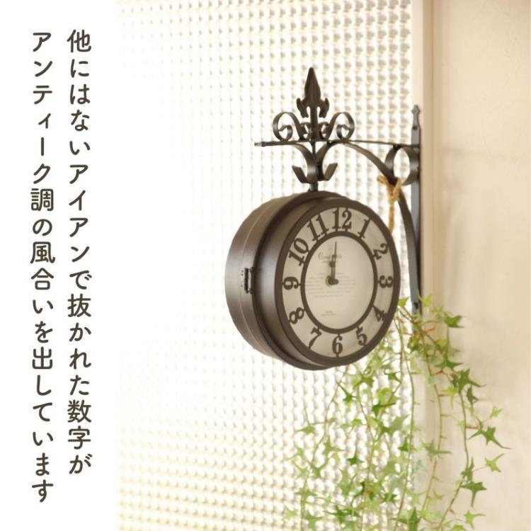 SPICE スパイス OF LIFE OLD STREET 壁掛け両面時計 ブラウン L SPICE スパイス OF LIFE OLD STREET 壁掛け両面時計 ブラウン L