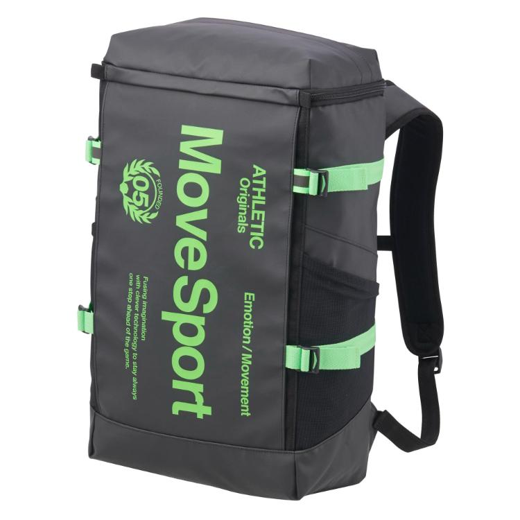 DESCENTE デサント スクエアバッグ３０ ブラックｘネオングリーン F ST5SBP30U BKGR | スポーツ バック リュックサック バックパック リュック ムーブスポーツ デイパック ポリエステルオックス クッション性 キーフック ペンホルダー メッシュポケット 再帰反射 DESCENTE（デサント） スクエアバッグ30 ブラックxネオングリーン F