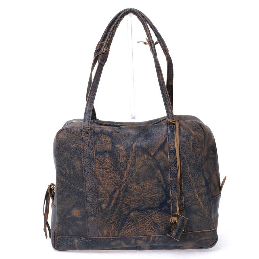 ○イタダキ iTADAKi ムラ染め ヴィンテージ加工 ボストンバッグ メンズ 中古 iTADAKi イタダキ ボストンバッグ ムラ染め ヴィンテージ加工 : Desir