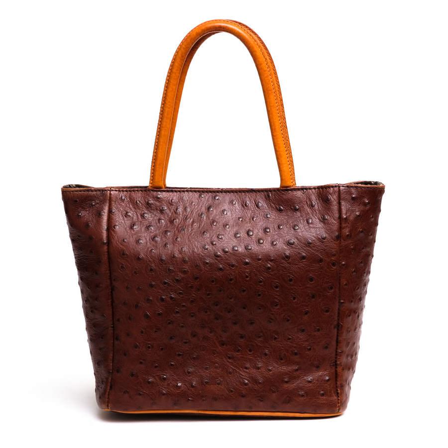 IL BISONTE イルビゾンテ ハンドバッグ オーストリッチ型押し : Desir 