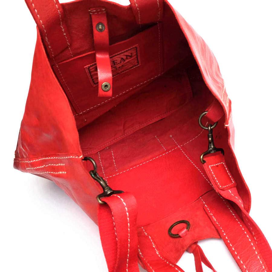 ○グリーン・アンド・コー・リミテッド GLEAN & CO. 山羊革 タンニンなめし genten姉妹ブランド トートバッグ 手染め 2WAY ショル  中古 GLEAN & CO. グリーン・アンド・コー・リミテッド トートバッグ 山羊革