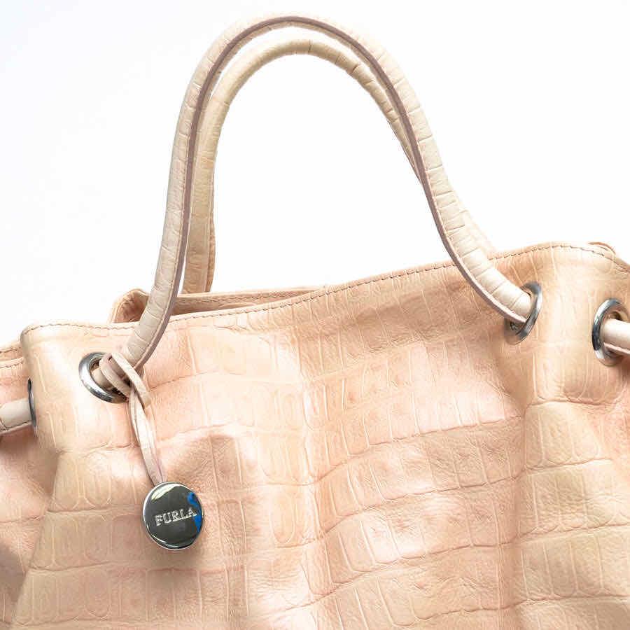 FURLA フルラ ハンドバッグ CARMEN カルメン 牛革 クロコ型押し  