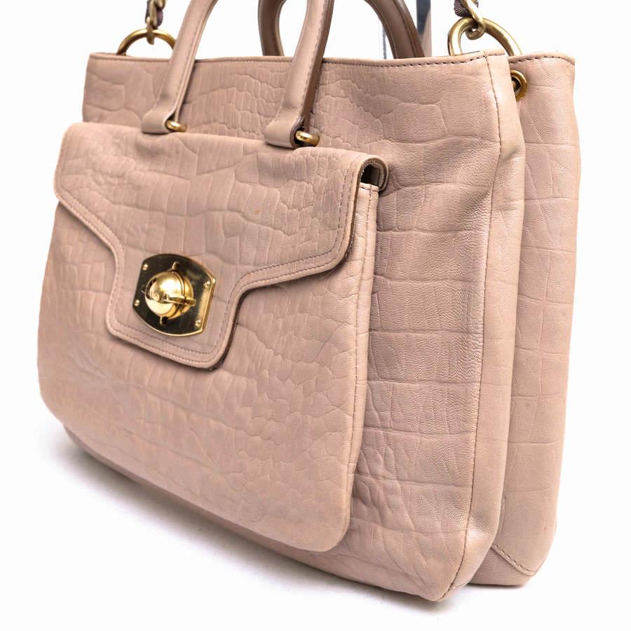 FURLA フルラ ハンドバッグ 牛革 2WAY ショルダーバッグ クロコ型押し