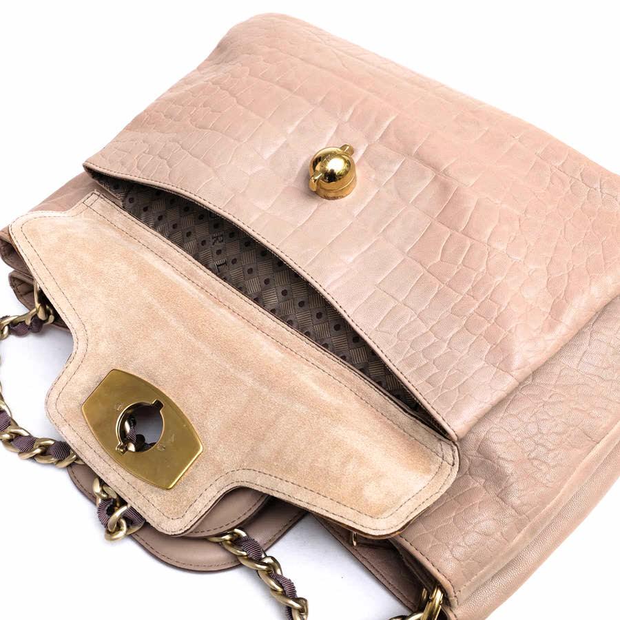 FURLA フルラ ハンドバッグ 牛革 2WAY ショルダーバッグ クロコ型押し