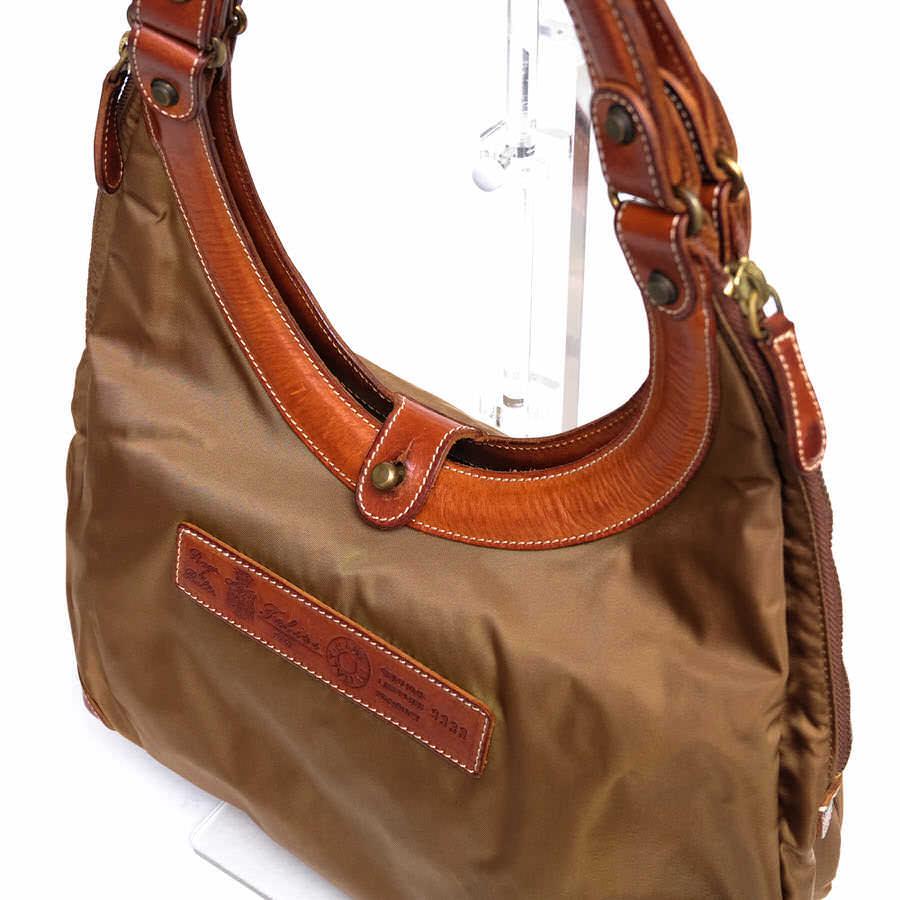 フェリージ Felisi 美品 9333 ショルダーバッグ ナイロン × レザー Felisi（フェリージ） ハンドバッグ 9333 リモンタナイロン