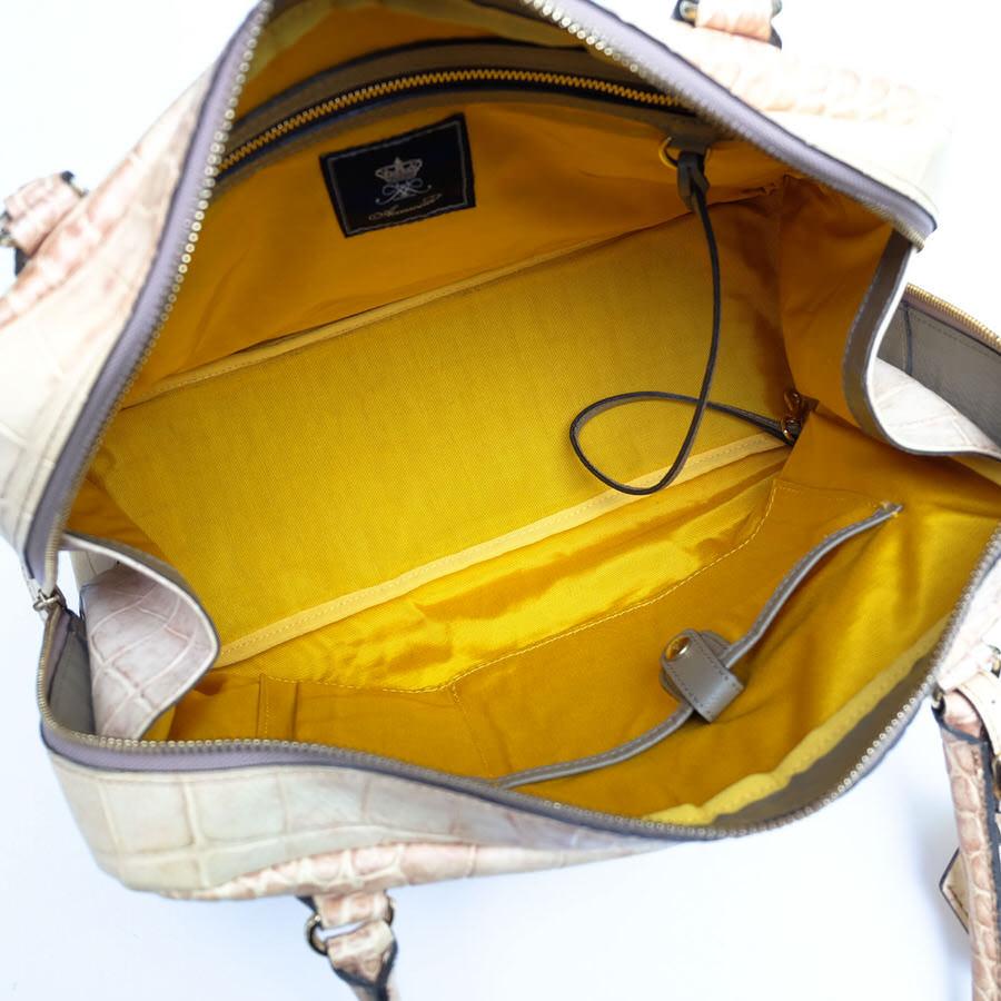 A.D.M.J ADMJ エーディーエムジェイ ハンドバッグ 牛革 クロコ型