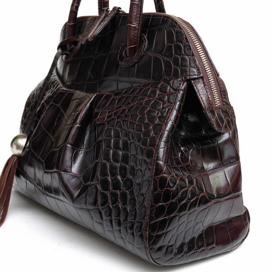 FURLA フルラ ハンドバッグ 牛革 クロコ型押し : Desir Yahoo