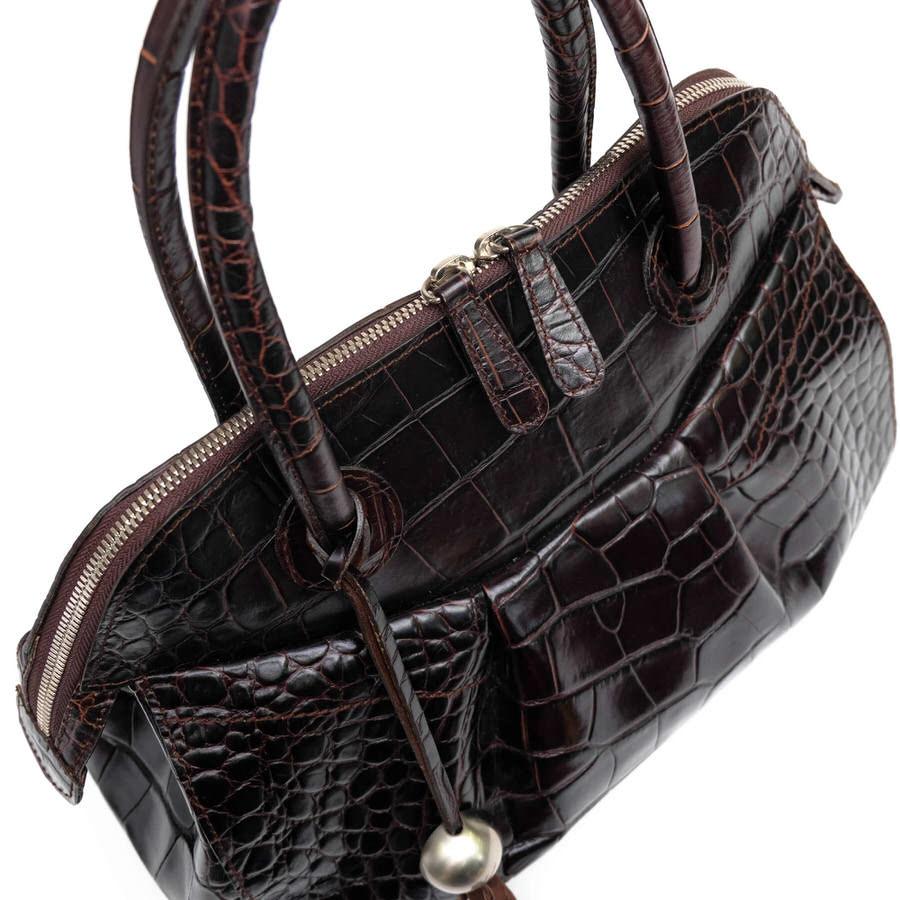 ⭐️新品⭐️FURLA ハンドバック　クロコ　レザー　ブラック 中古・古着通販】FURLA (フルラ) クロコ型押しハンドバッグ