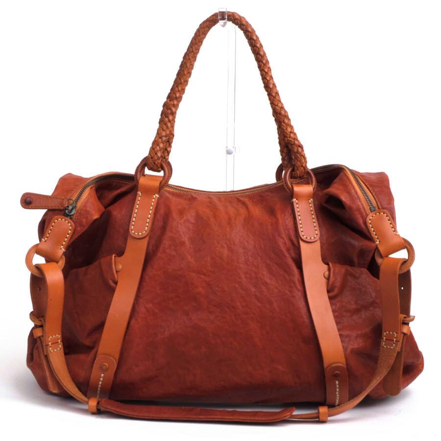 ○ゲンテン genten 羊革 ハンドバッグ ドライシープ DRY SHEEP ベジタブルタンニン鞣し メッシュ・イントレチャート 2WAY ショルダ 中古 genten（ゲンテン） ハンドバッグ ドライシープ DRY SHEEP 羊革