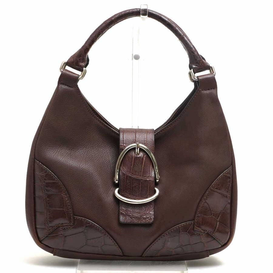 MAURO GOVERNA マウロゴヴェルナ ハンドバッグ 一部クロコダイルレザー