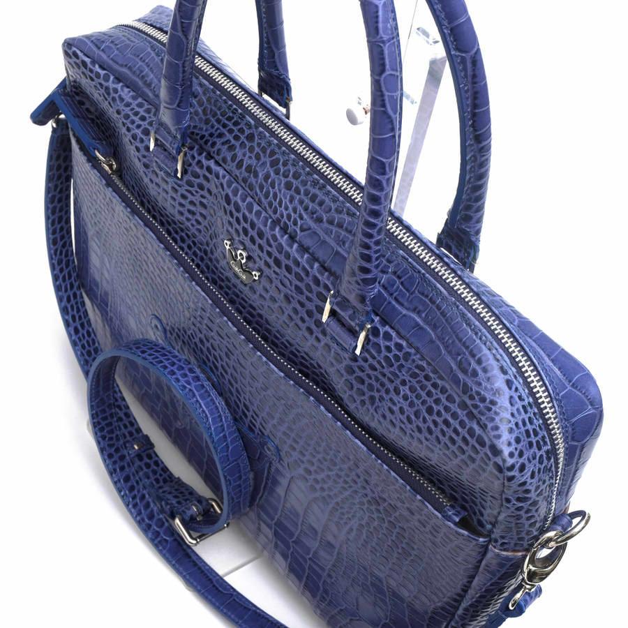 GaGa MILANO ガガミラノ ビジネスバッグ 牛革 クロコ型押し 2WAY