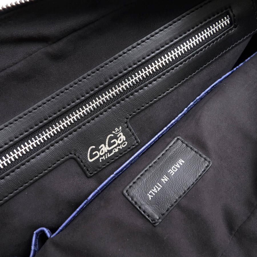 GaGa MILANO ガガミラノ ビジネスバッグ 牛革 クロコ型押し 2WAY