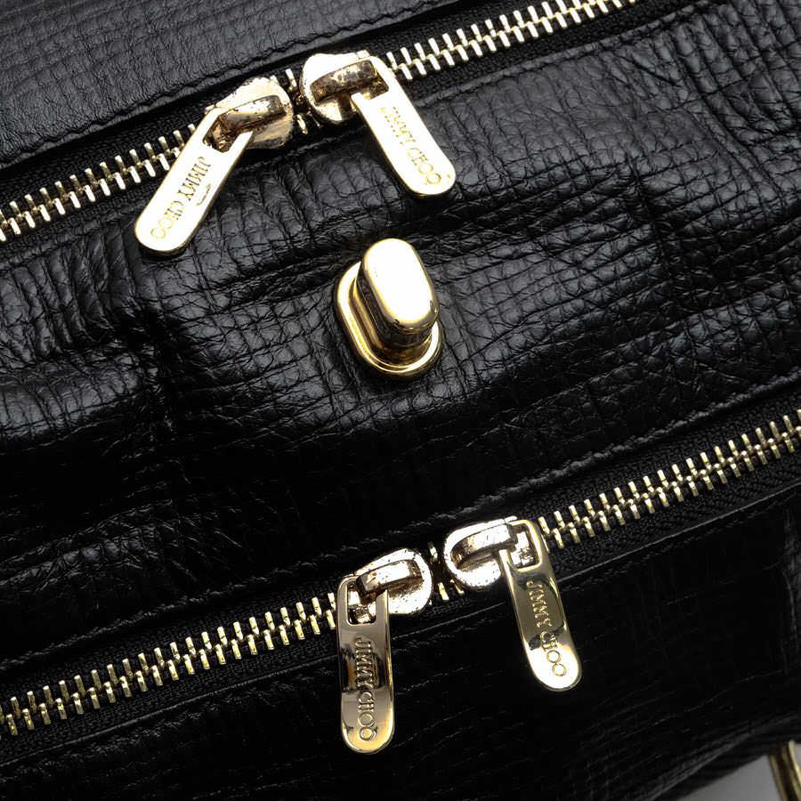 ○ジミーチュウ Jimmy Choo 牛革 ハンドバッグ Blanche Large Satchel グレイン型押し スタッズ 肩掛け ワンショルダーバッグ レデ 中古 JIMMY CHOO（ジミーチュウ） ハンドバッグ Blanche Large Satchel 牛革