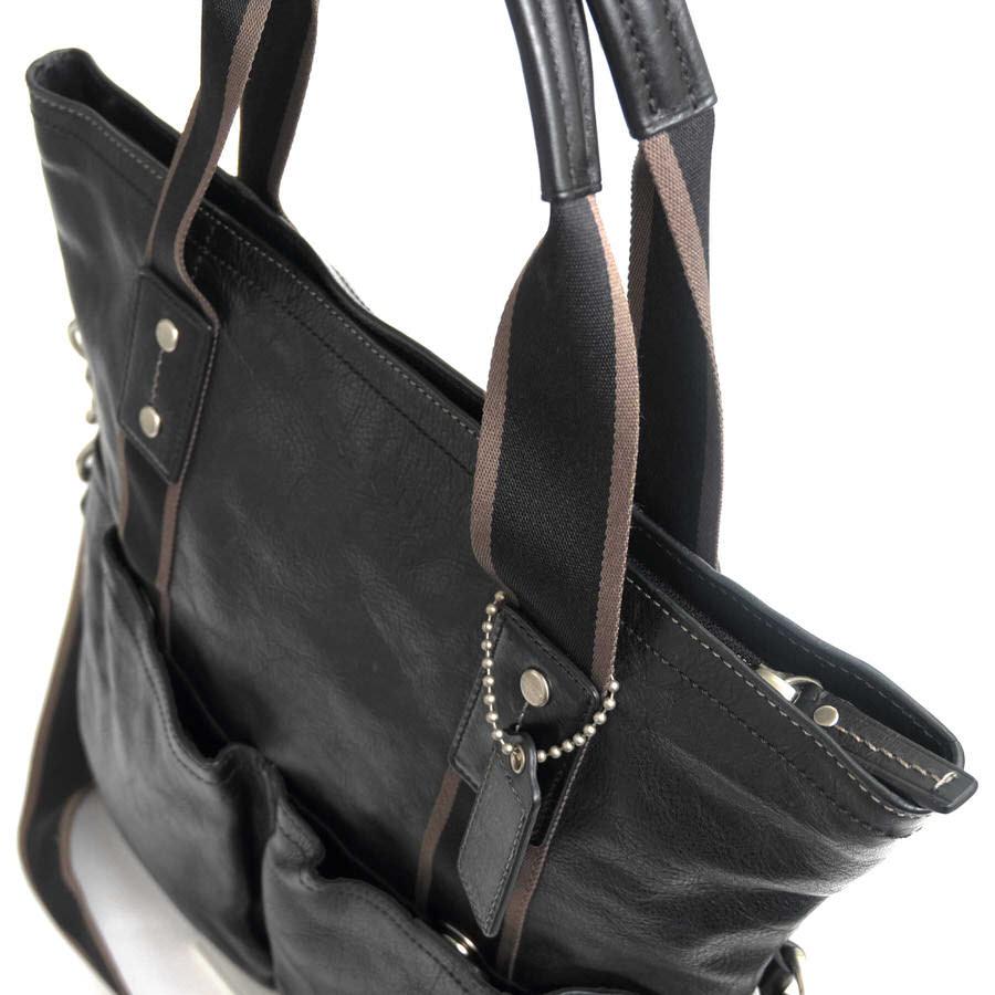 COACH（コーチ） トートバッグ F70558 Heritage Web Leather Foldover