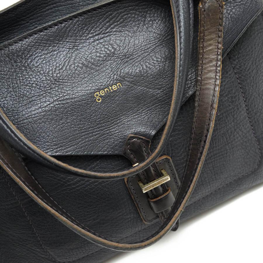 ○ゲンテン genten 牛革 ハンドバッグ GE-41202 FALDA ファルダ A5サイズ収納可 レディース 【中古】 中古 genten（ゲンテン） ハンドバッグ GE-41202 FALDA ファルダ 牛革 A5