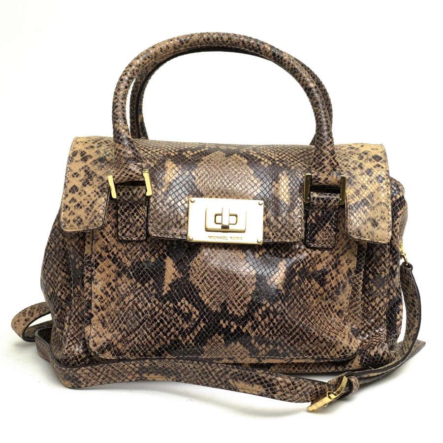 Michael Kors マイケルコース ハンドバッグ パイソン型押し スネーク