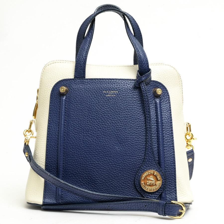 ○ペッレモルビダ PELLE MORBIDA 牛革 ハンドバッグ PMO-VE001 Vela ヴェーラ バイカラー シボ革 シュリンクレザー 2WAY ショルダ  中古 PELLE MORBIDA ペッレモルビダ ハンドバッグ PMO-VE001 Vela ヴェーラ