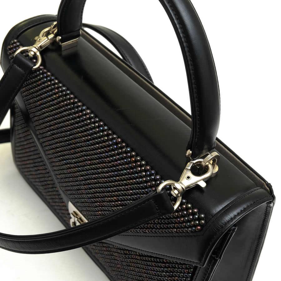 KOKYUAN 江久庵 ハンドバッグ 牛革 ハンドメイド ビーズ 2WAY  