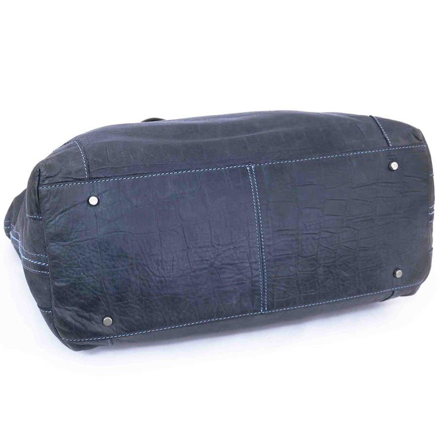 アニアリ トートバッグ クロコ グレーブルー aniary バッグ レザー 革 アニアリ aniaryトートバッグ クロコ型押し オールレザー グレー