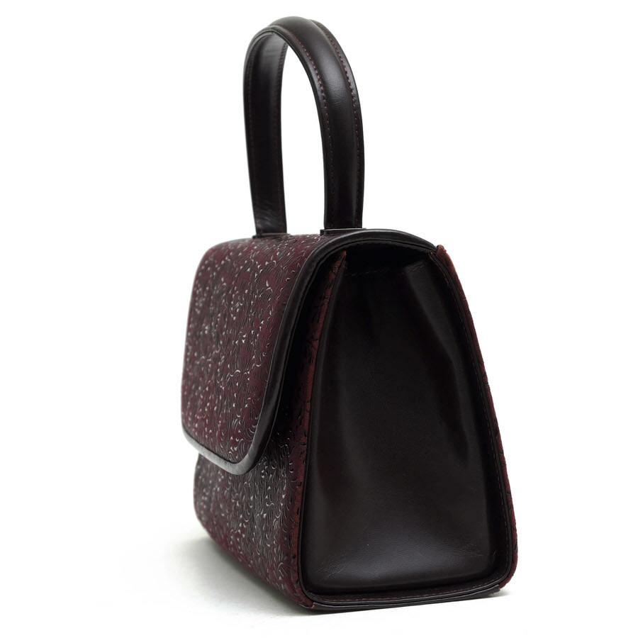 印傳屋　ハンドバッグ ブラックフォーマル 印傳屋 INDEN-YA 印伝 ハンドバッグ 6434 34ハンド 鹿革 漆塗り