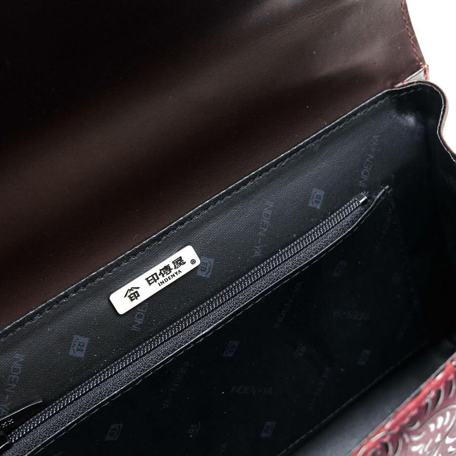 印傳屋（INDEN-YA） 印伝 ハンドバッグ 6434 34ハンド 鹿革 漆塗り