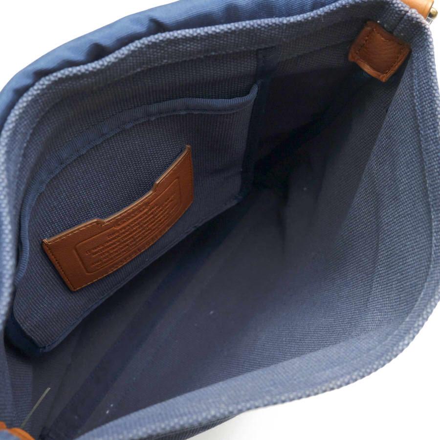 【極美品】COACH メンズ ヘリテージ ビーチ キャンバス ショルダーバッグ COACH F71269 ヘリテージ ビーチ キャンバス ソリッド マップ