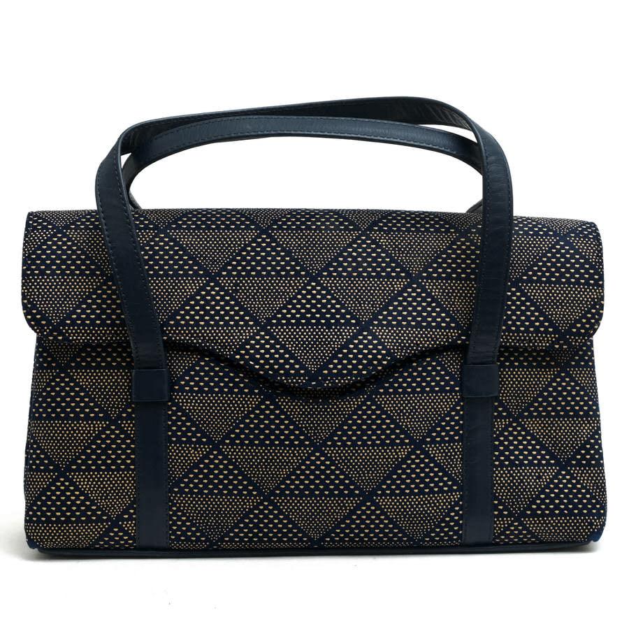 ○印傳屋 印伝 INDEN-YA 鹿革 ディアスキン ハンドバッグ 6404 Kアオリ 漆塗り フォーマルバッグ 冠婚葬祭 レディース 【中古】 中古 印傳屋（INDEN-YA） 印伝 ハンドバッグ 6404 Kアオリ 鹿革 ディア