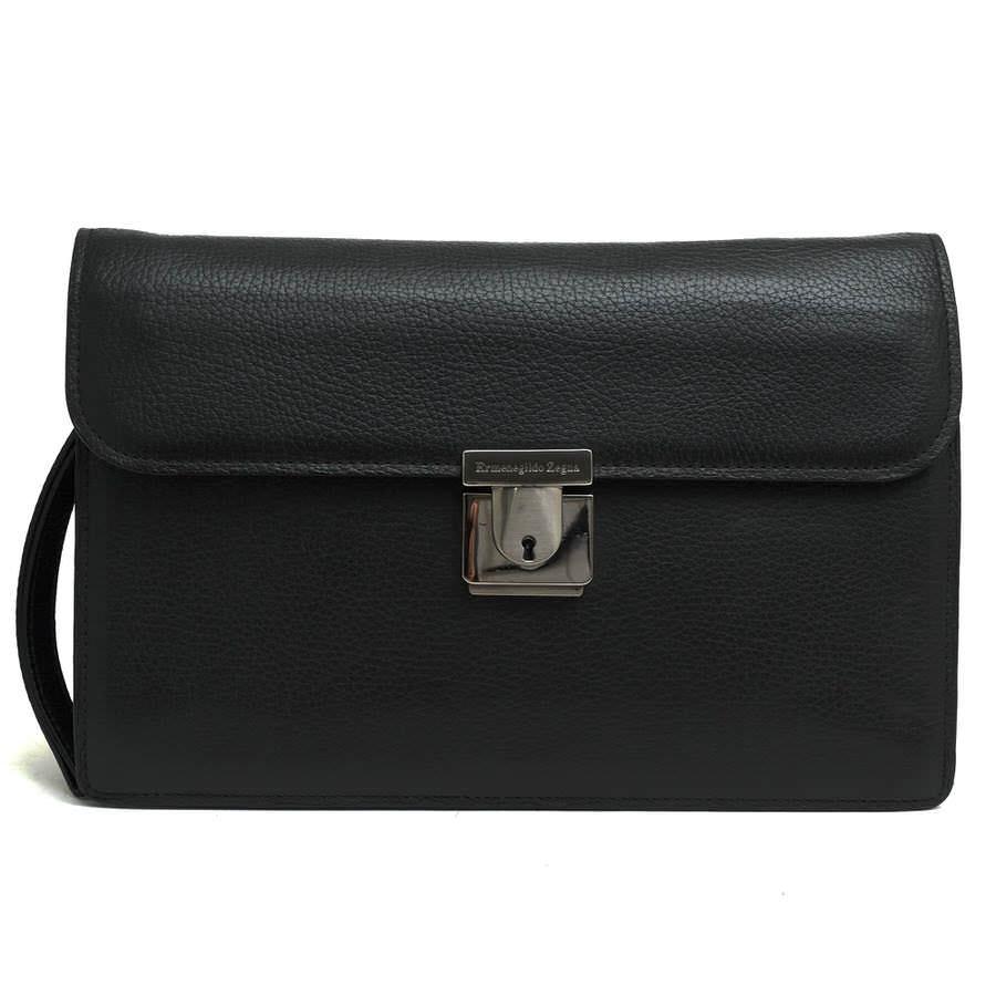 Ermenegildo Zegna ゼニア クラッチバッグ ウォレット シボ革（ZEGNA 