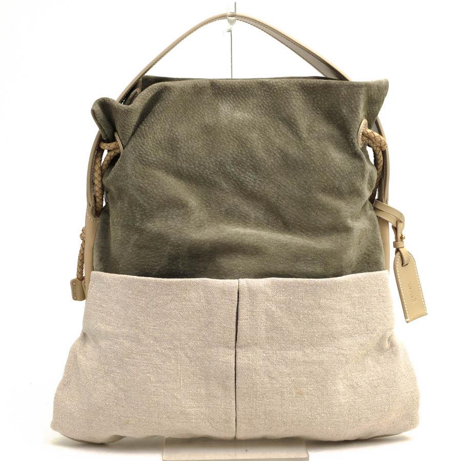 ○ゲンテン genten 豚革 牛革 ハンドバッグ 41975 BundleII バンドル2 巾着型 バイカラー レディース 【中古】 中古 genten（ゲンテン） ハンドバッグ 41975 BundleII バンドル2 豚革 牛革