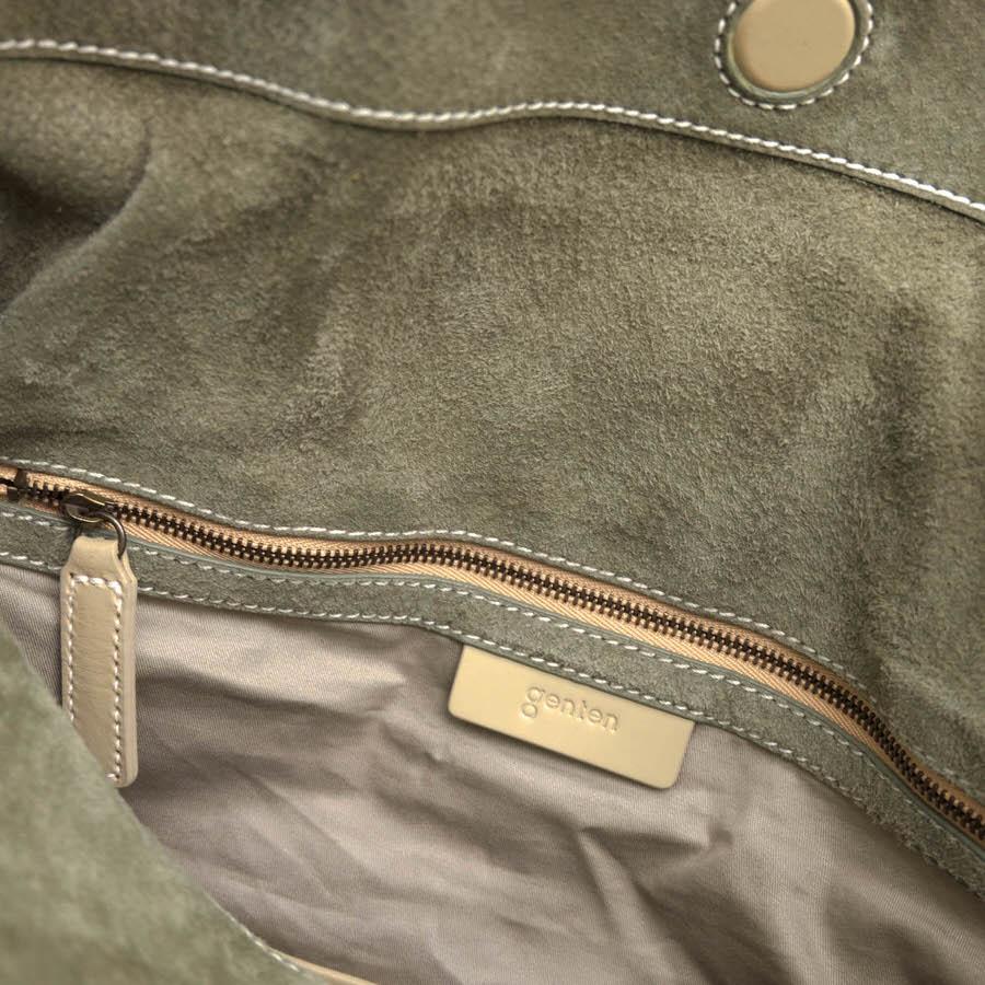 ○ゲンテン genten 豚革 牛革 ハンドバッグ 41975 BundleII バンドル2 巾着型 バイカラー レディース 【中古】 中古 genten（ゲンテン） ハンドバッグ 41975 BundleII バンドル2 豚革 牛革