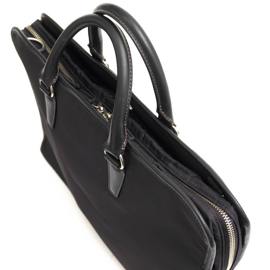 高い素材 BARNEYS NEWYORK 2way ビジネスバッグ ネイビー レザー