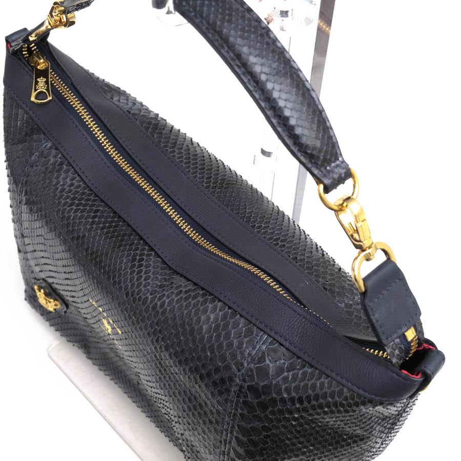 ○エーディーエムジェイ ADMJ ダイヤモンドパイソン 一部牛革 ハンドバッグ 16SA01017 肩掛け ワンショルダーバッグ レディース 【 中古 A.D.M.J（エーディーエムジェイ） ADMJ ハンドバッグ 16SA01017