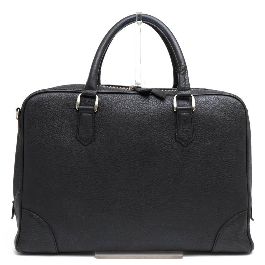 ○アレンヌ HALEINE 姫路レザー 牛革 ビジネスバッグ 07000210r シボ革 シュリンクレザー ノートPC収納可 メンズ 【中古】 中古 HALEINE アレンヌ ビジネスバッグ 07000210r 姫路レザー 牛革 シボ革