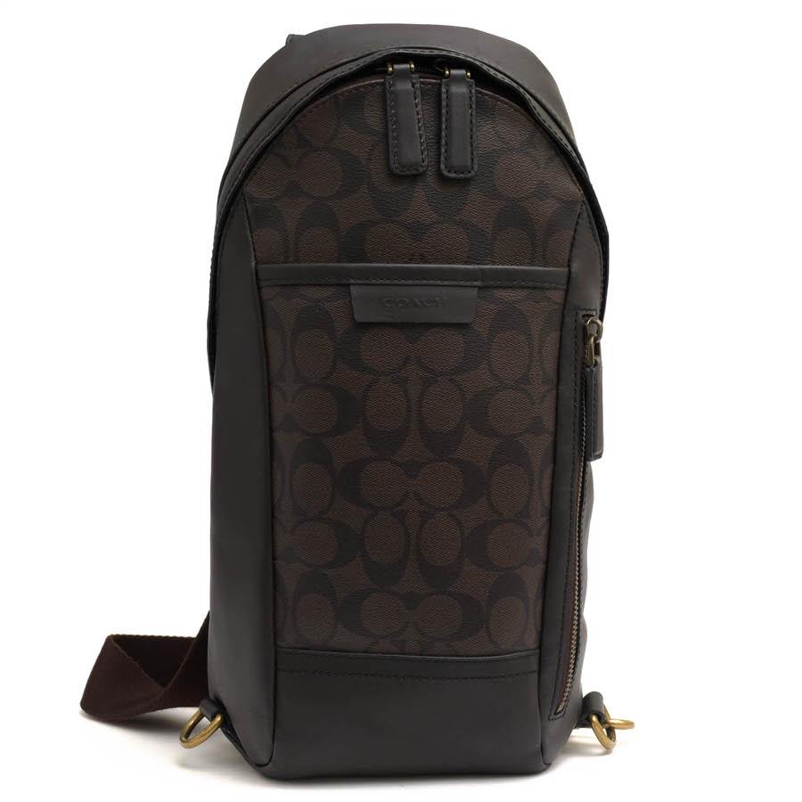 ○コーチ COACH コーテッドキャンバス 牛革 ショルダーバッグ 70858 Bleecker Signature Convertible Sling Pack ブリーカー シグ  中古 COACH（コーチ） ショルダーバッグ 70858 Bleecker Signature