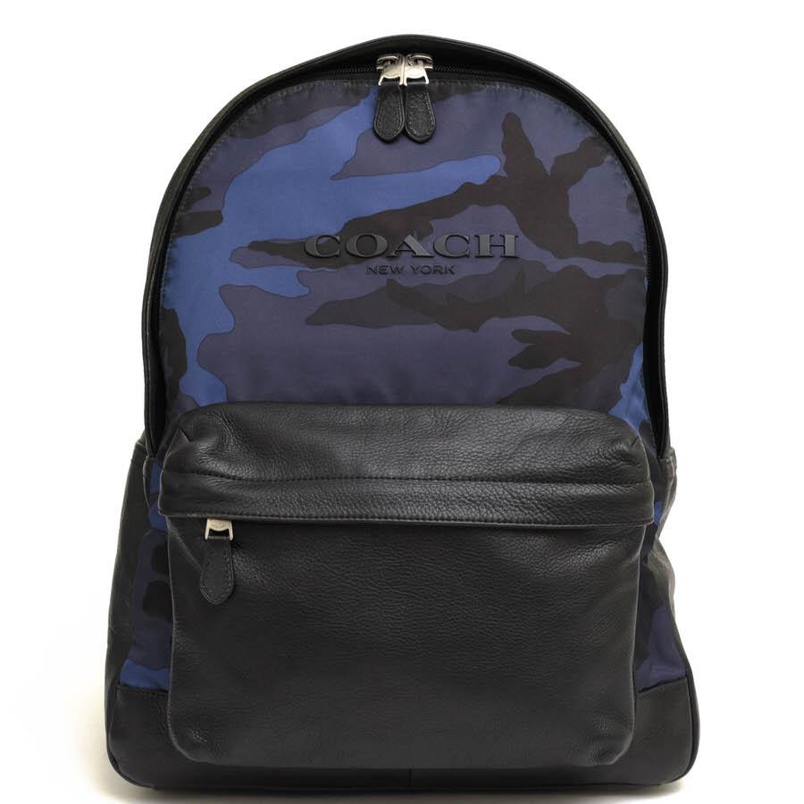 ○コーチ COACH 牛革 ナイロンツイル リュック F71755 Campus Backpack In Printed Nylon キャンパス バックパック デイパック 迷  中古 COACH（コーチ） リュック F71755 Campus Backpack In Printed Nylon
